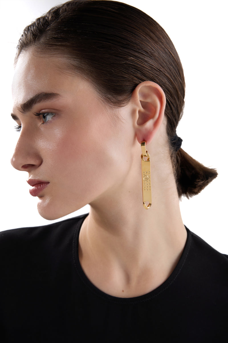 Numbers motif drop earrings-Gold MM6 MAISON MARGIELA