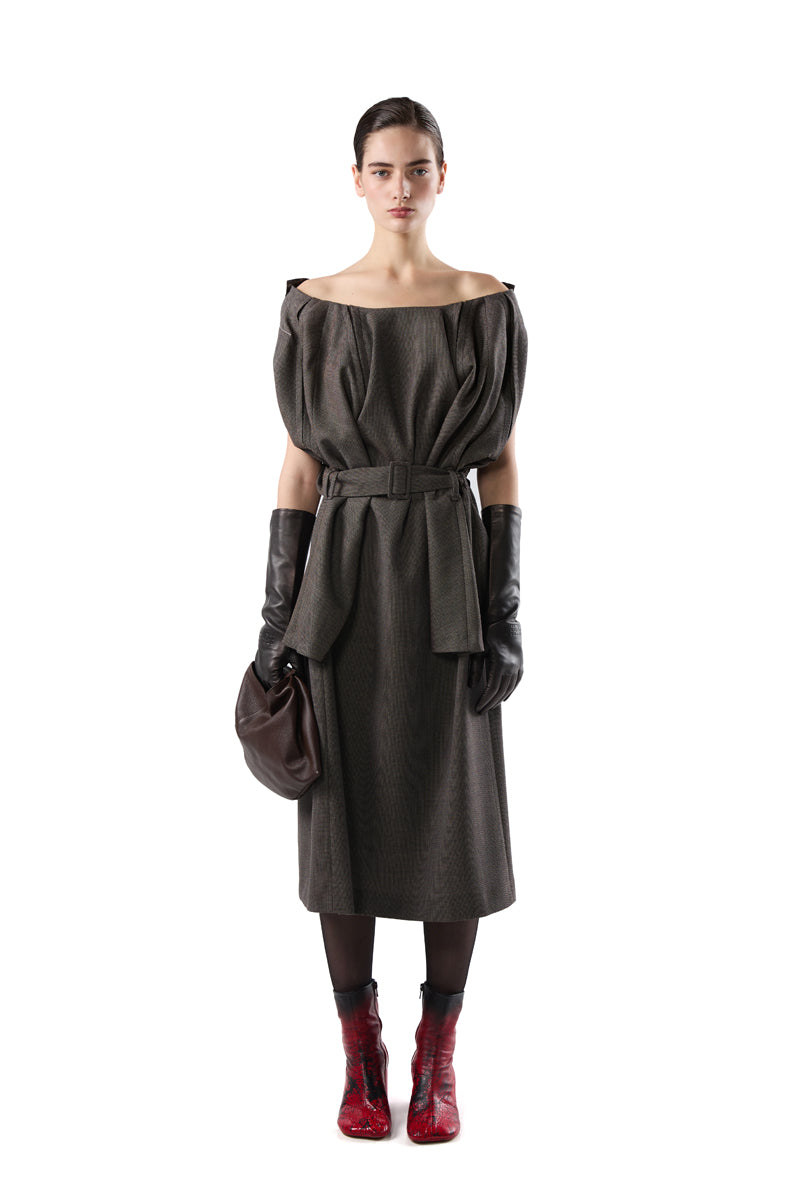 Mid-length leather gloves/Dark Brown MM6 MAISON MARGIELA