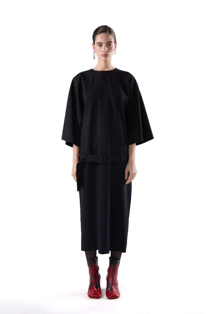 Belted midi dress midi dress/Black MM6 MAISON MARGIELA