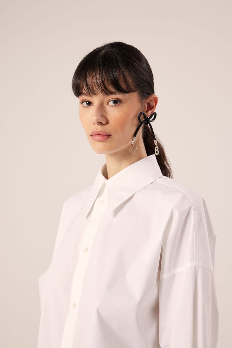 Bow style single earring-Black MM6 MAISON MARGIELA