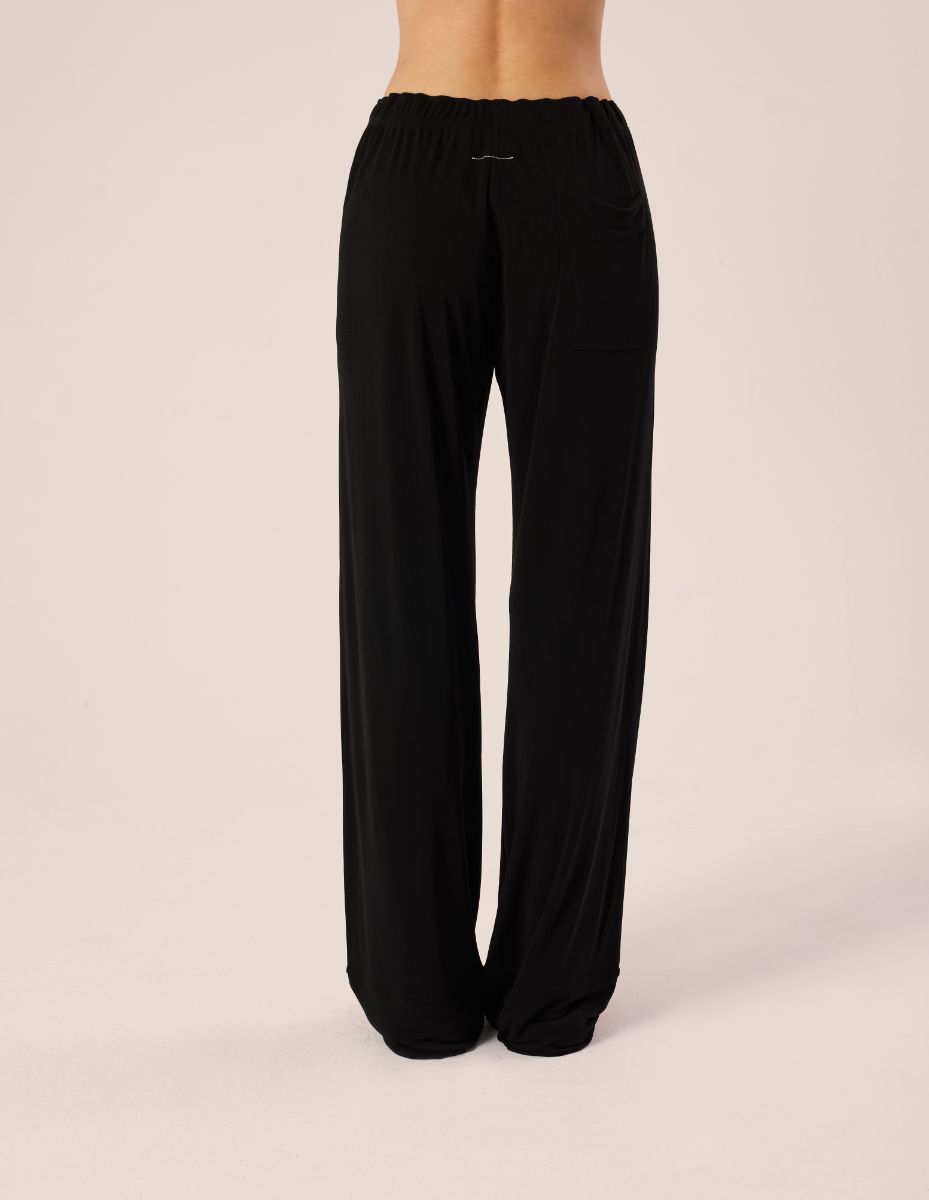 Relaxed tie waist trousers-Black MM6 MAISON MARGIELA