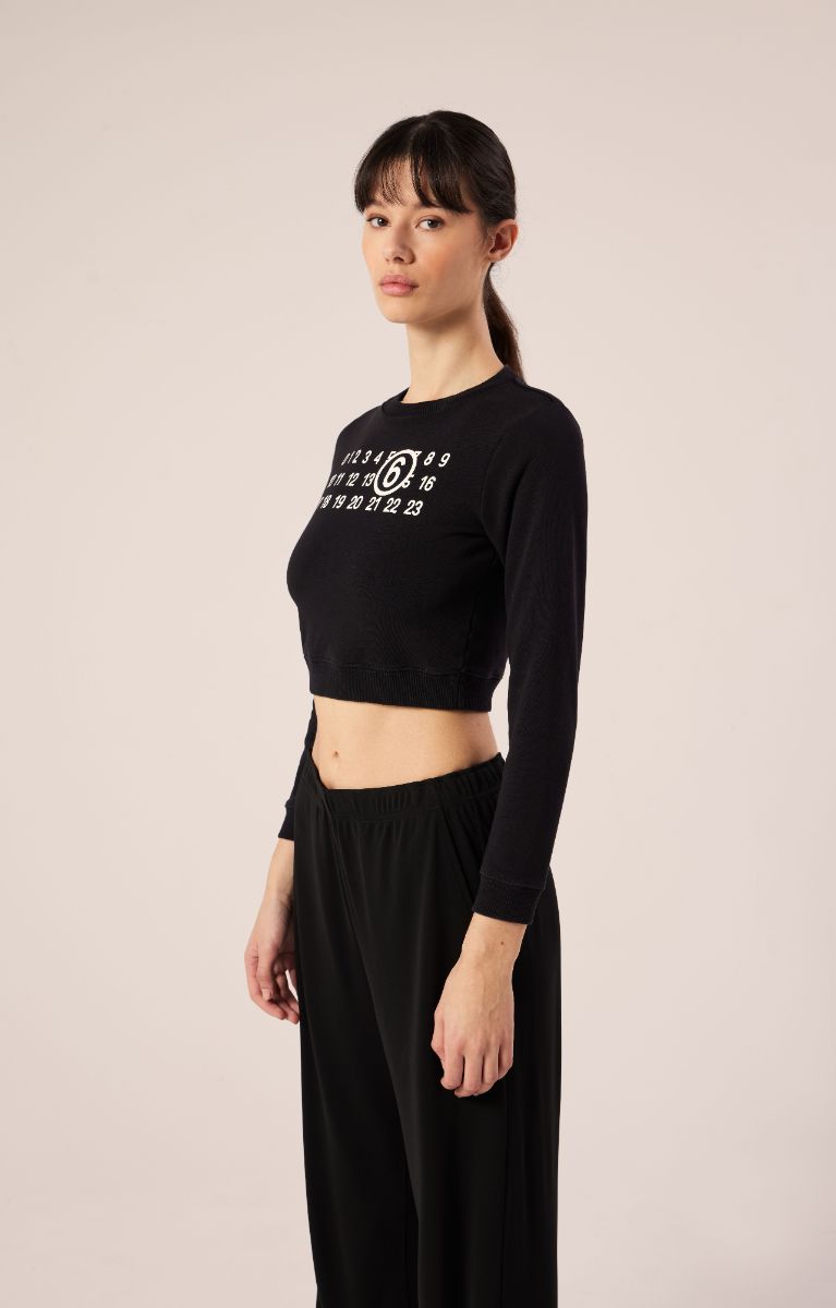 Cropped sweater-Black MM6 MAISON MARGIELA