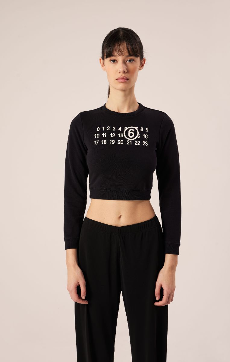 Cropped sweater-Black MM6 MAISON MARGIELA