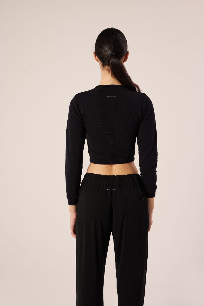 Cropped sweater-Black MM6 MAISON MARGIELA