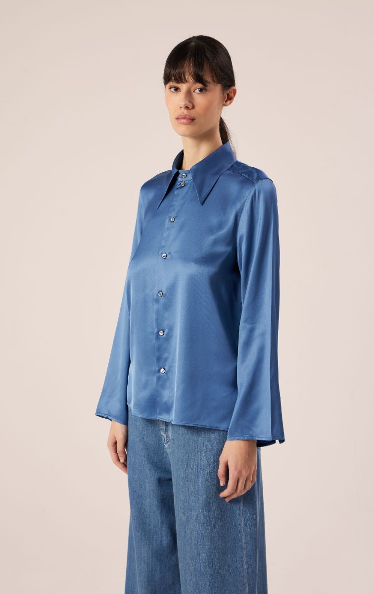 Satin shirt-Blue MM6 MAISON MARGIELA