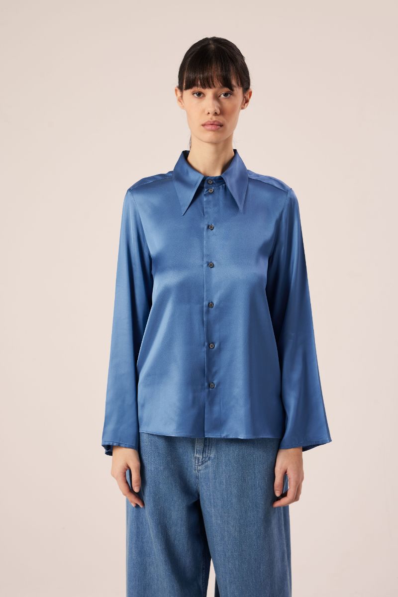 Satin shirt-Blue MM6 MAISON MARGIELA