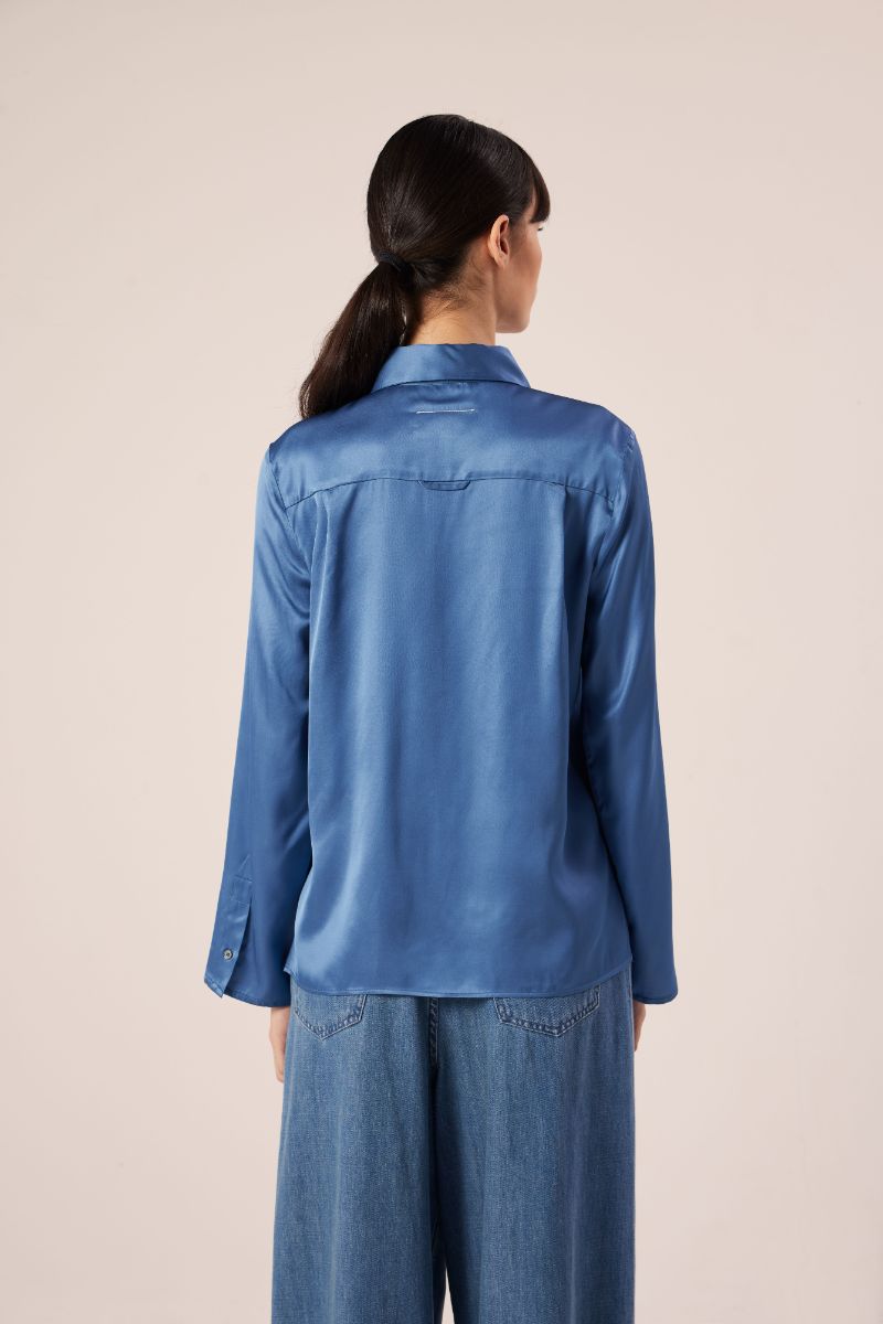 Satin shirt-Blue MM6 MAISON MARGIELA