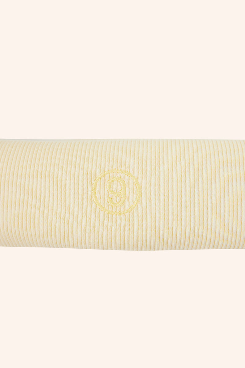 Logo ribbed headband-Beige MM6 MAISON MARGIELA