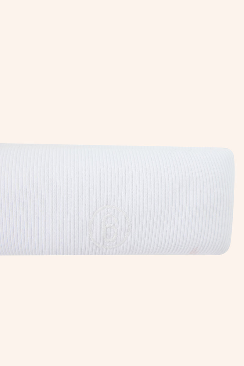 Logo ribbed headband-White MM6 MAISON MARGIELA