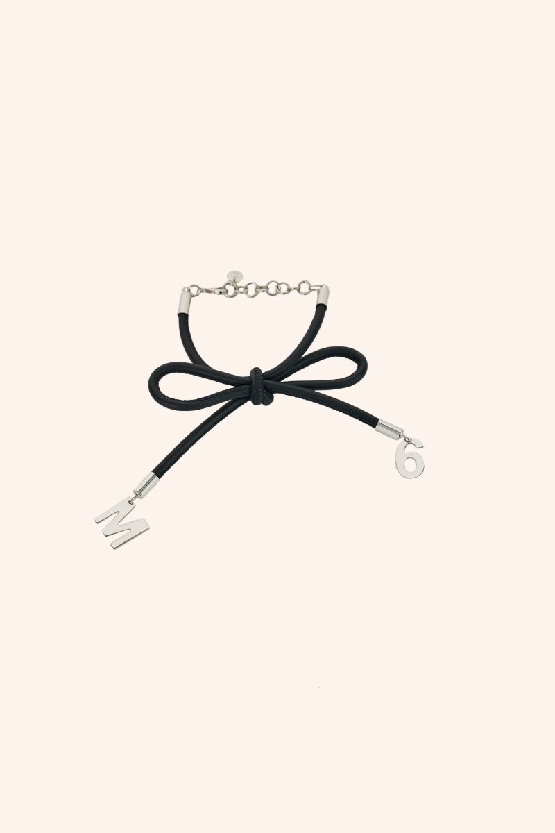 Bow style single bracelet-Black MM6 MAISON MARGIELA