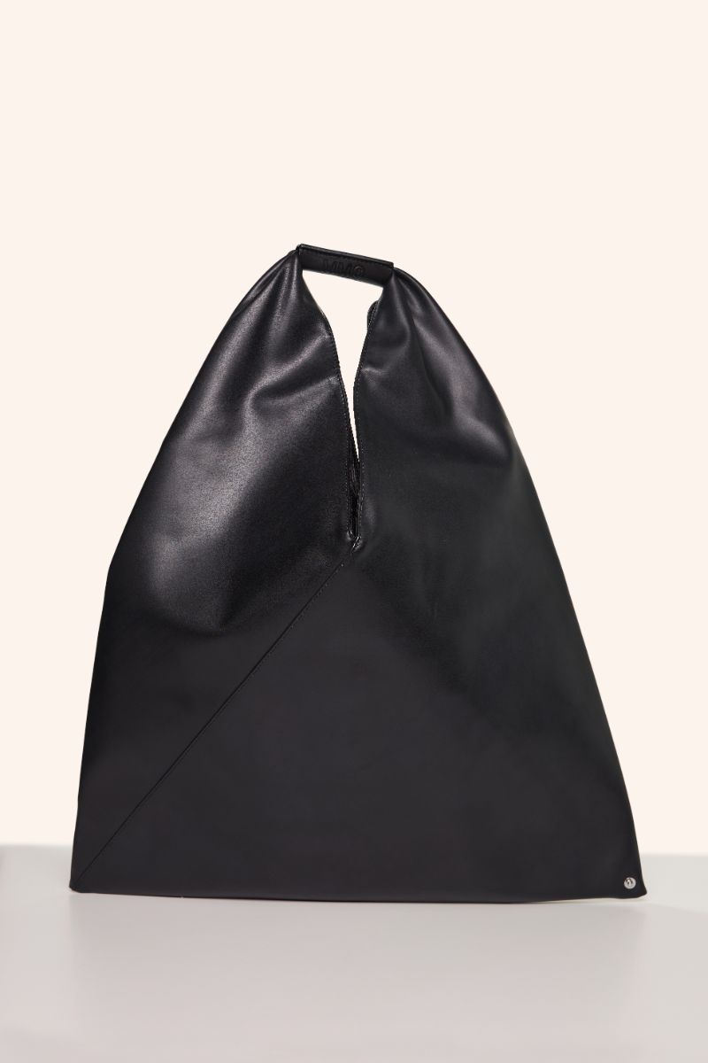 Japanese eco leather tote bag-Black MM6 MAISON MARGIELA