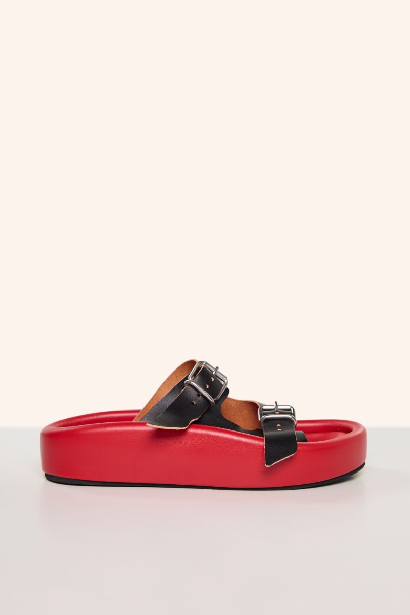 Buckle strap sandals-Black/Red MM6 MAISON MARGIELA