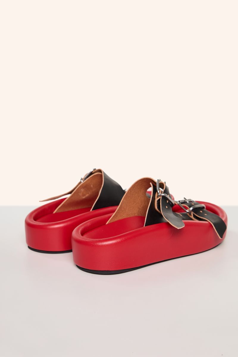 Buckle strap sandals-Black/Red MM6 MAISON MARGIELA