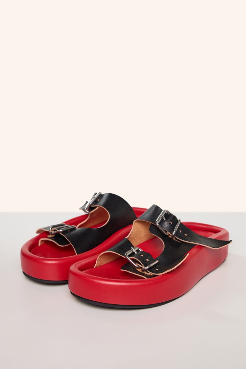 Buckle strap sandals-Black/Red MM6 MAISON MARGIELA