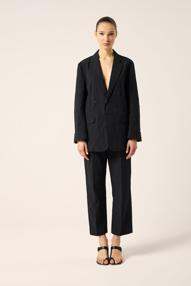 Striped suit jacket-Black/White MM6 MAISON MARGIELA