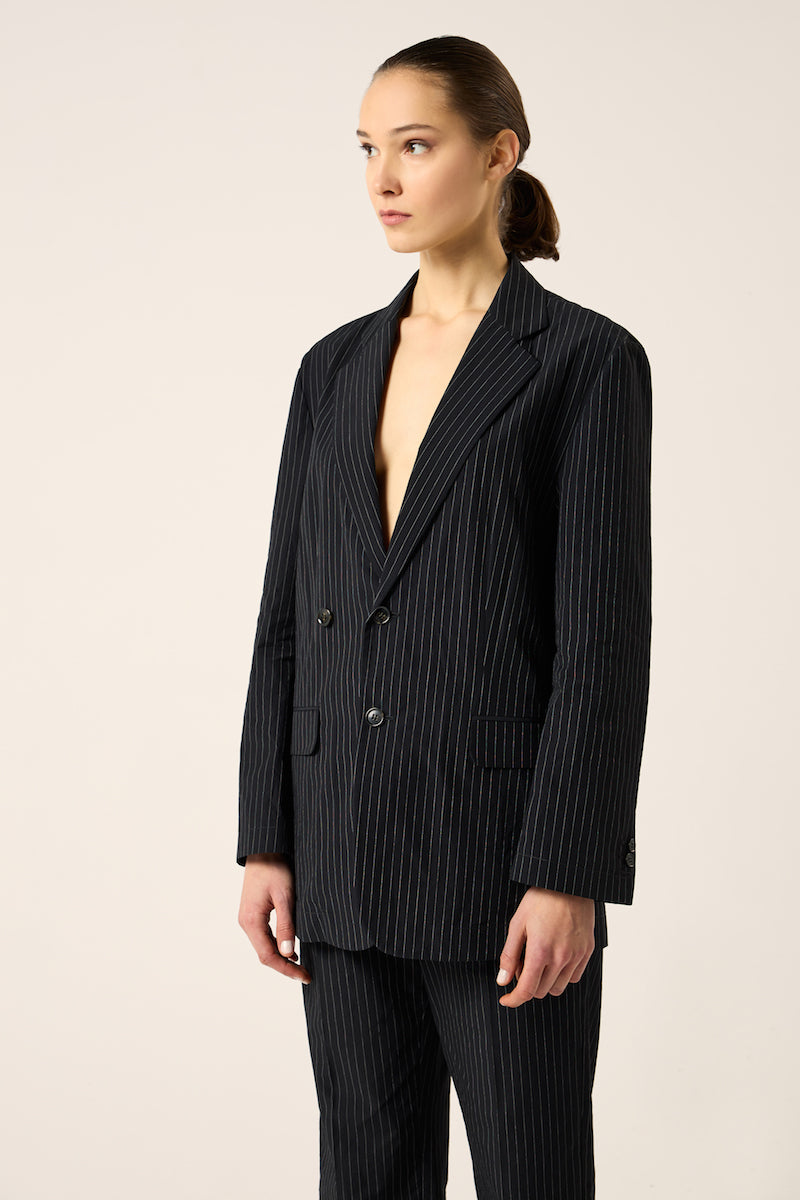 Striped suit jacket-Black/White MM6 MAISON MARGIELA
