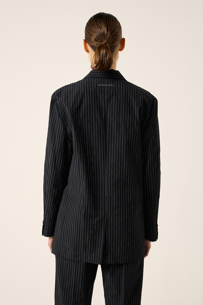 Striped suit jacket-Black/White MM6 MAISON MARGIELA