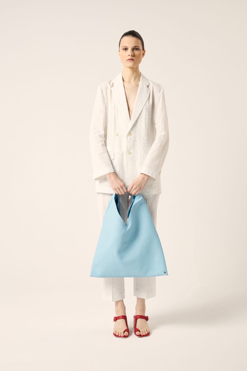 Japanese grainy leather bag-Baby Blue MM6 MAISON MARGIELA