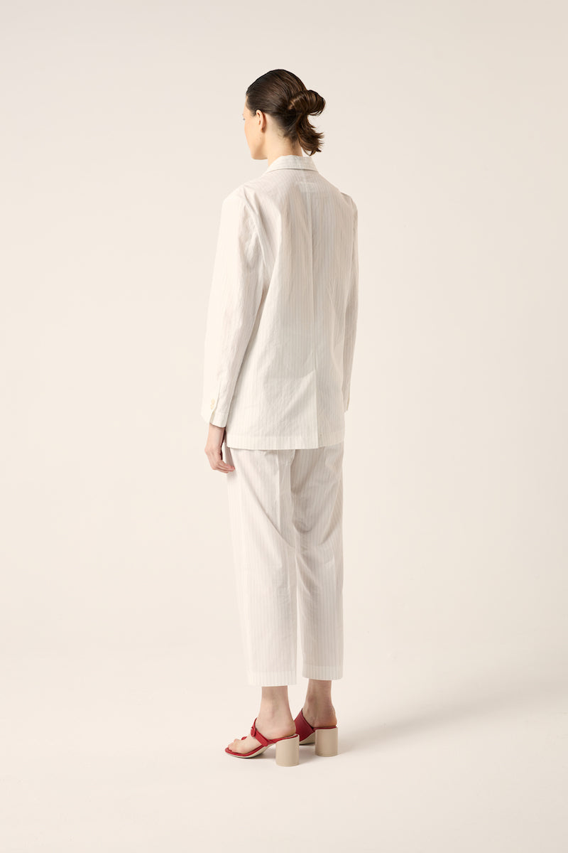 Striped suit jacket-White/Black MM6 MAISON MARGIELA