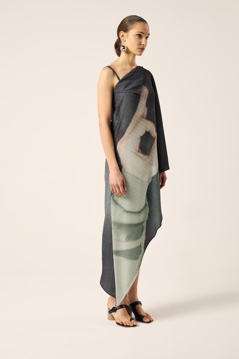 Asymmetric long dress-Black MM6 MAISON MARGIELA