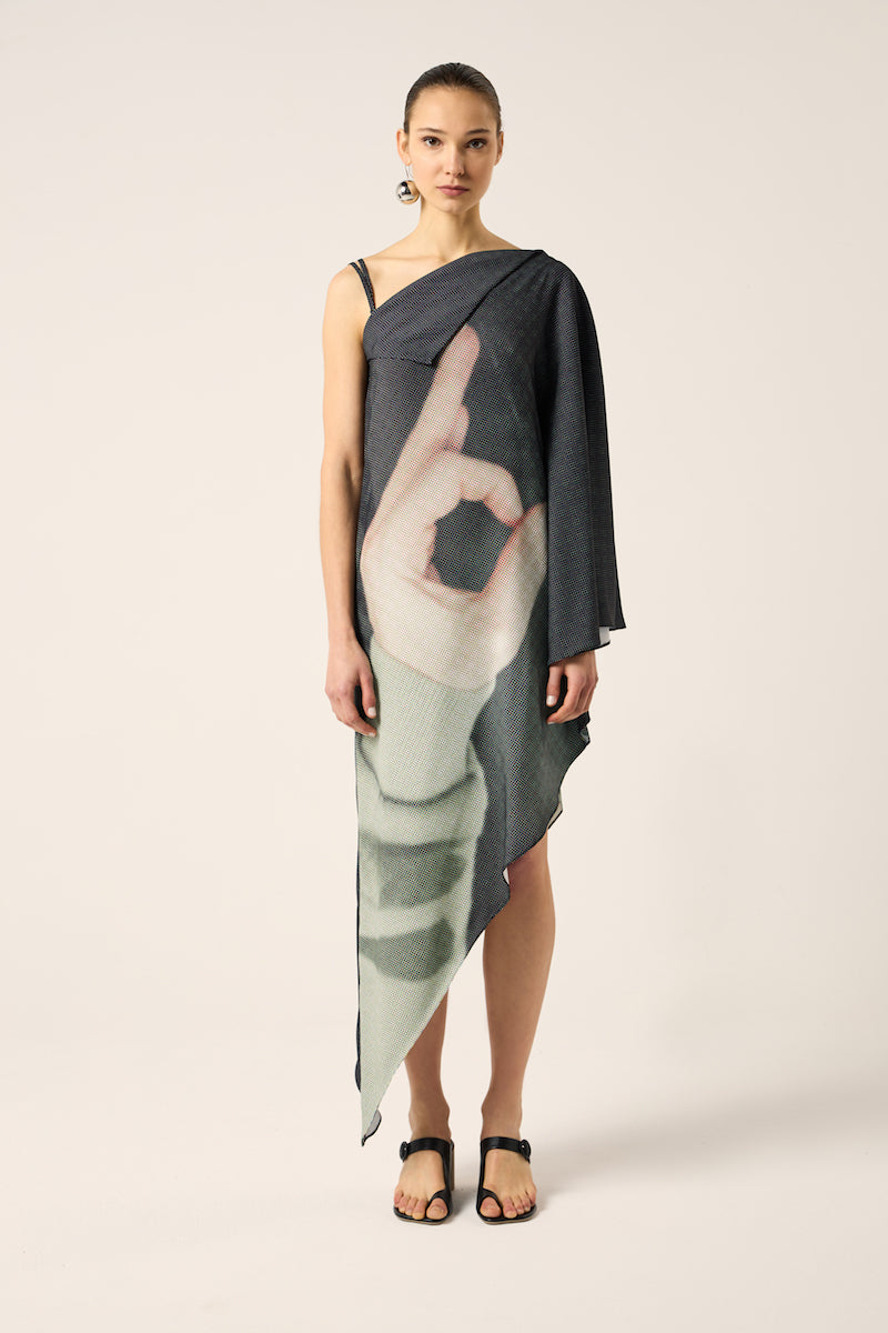 Asymmetric long dress-Black MM6 MAISON MARGIELA