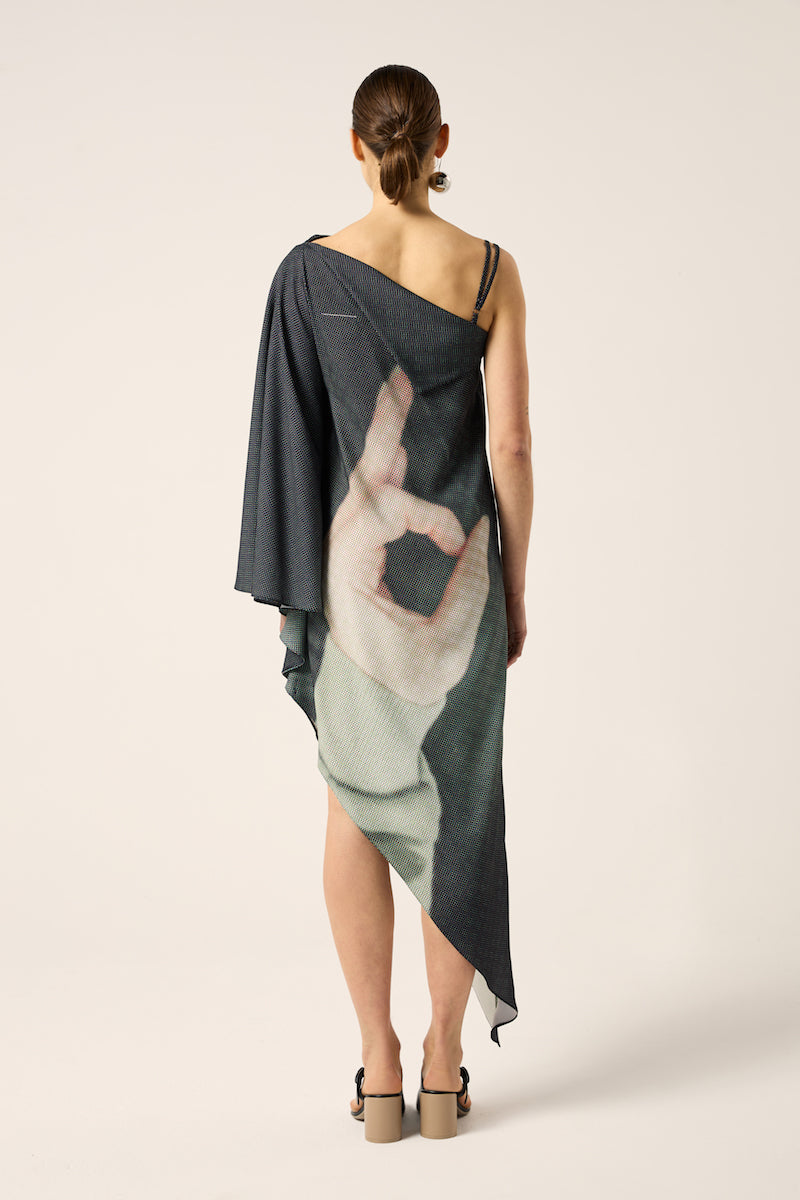 Asymmetric long dress-Black MM6 MAISON MARGIELA