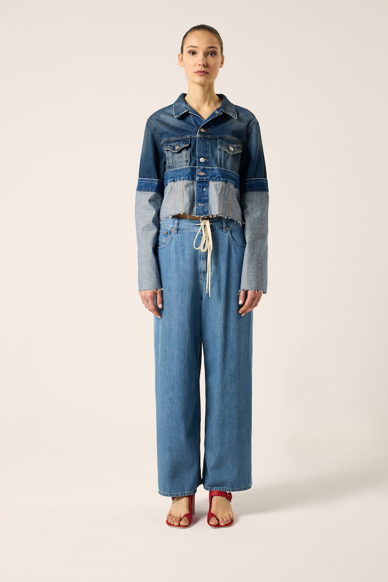 Deconstructed denim jacket-Blue MM6 MAISON MARGIELA