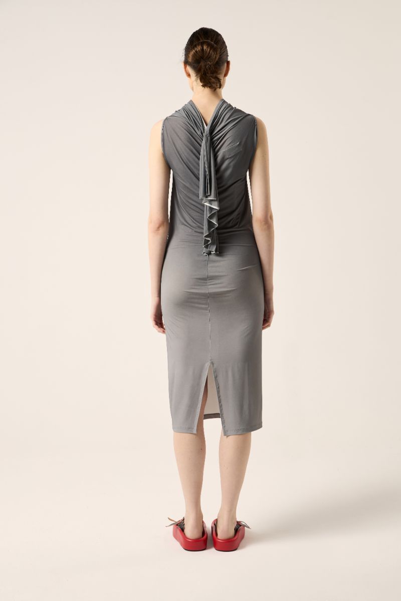 Trompe l’oeil drape dress-Grey MM6 MAISON MARGIELA