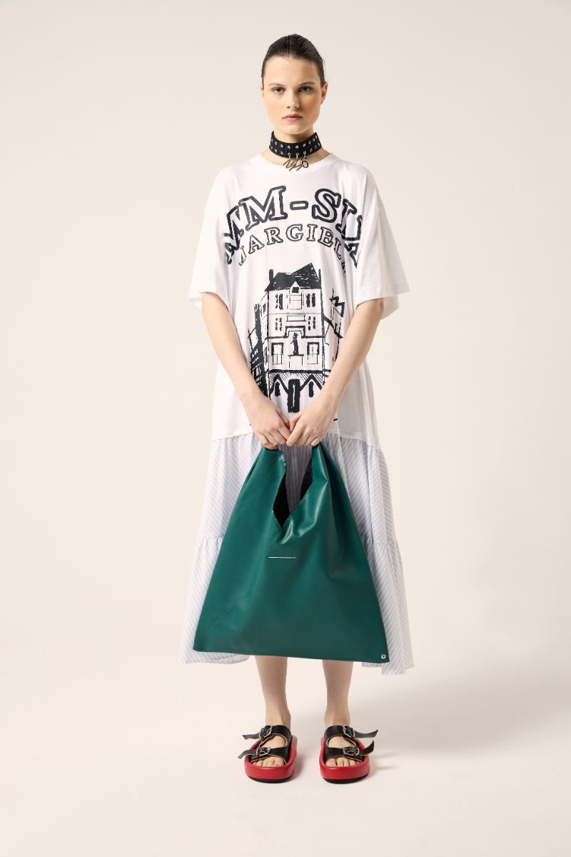 Japanese eco leather tote bag-Green MM6 MAISON MARGIELA