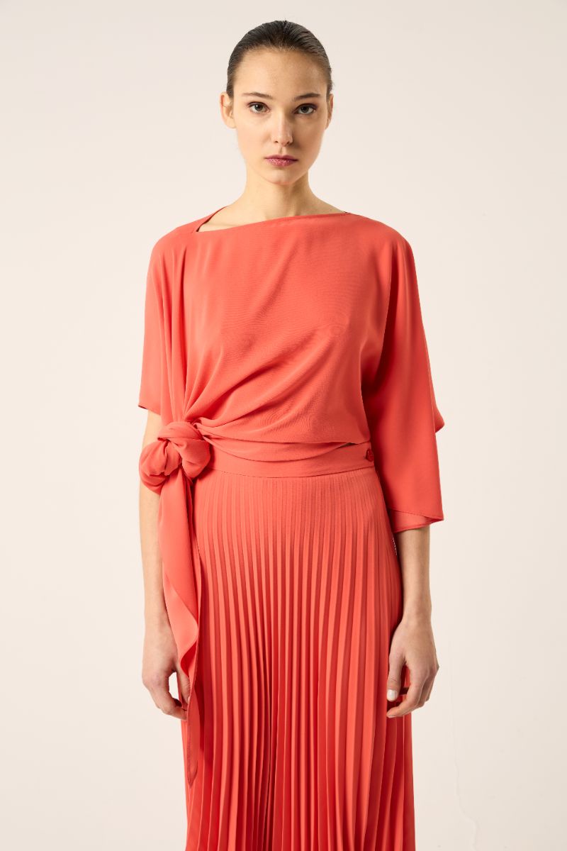 Asymmetric draped top-Orange MM6 MAISON MARGIELA