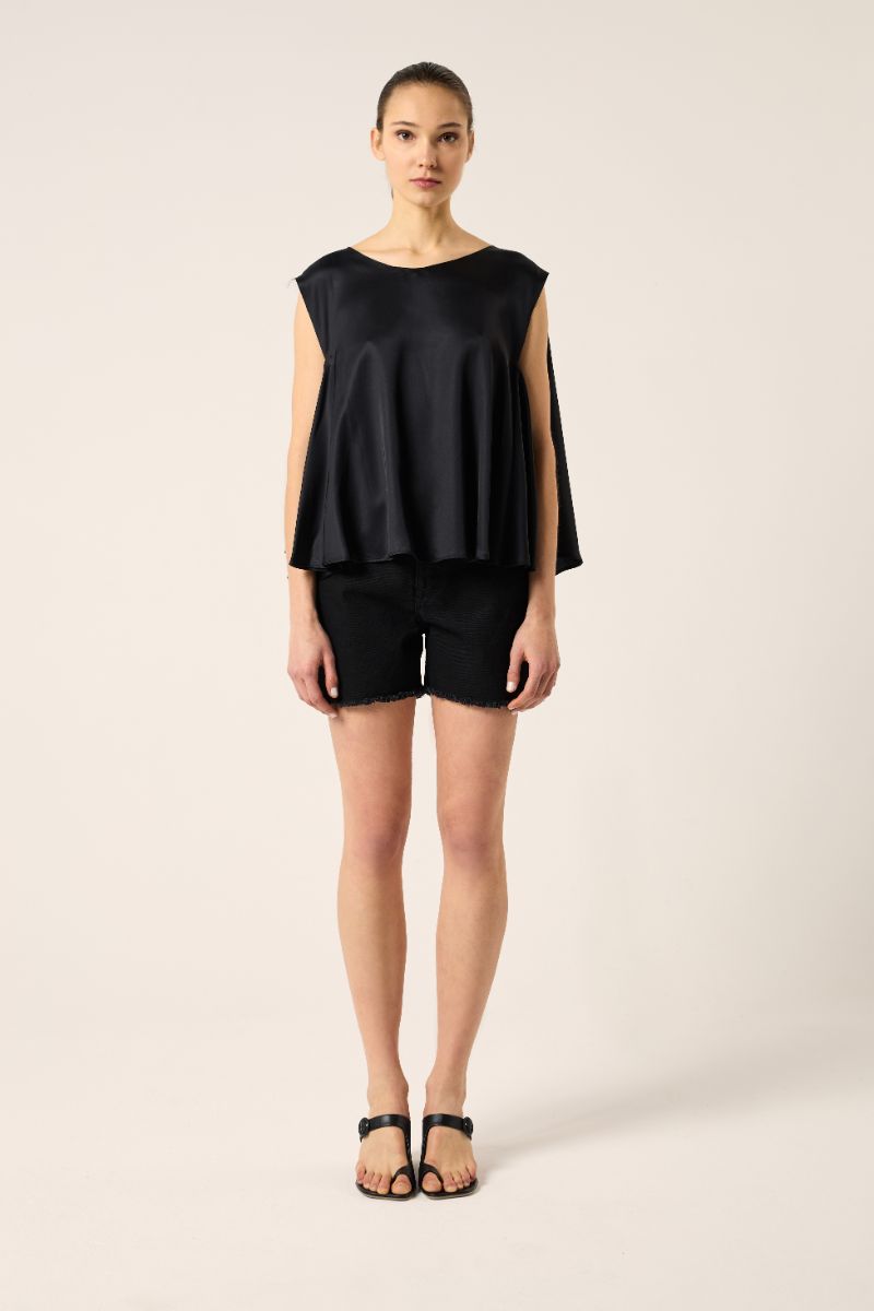 Cape detail sleeveless top-Black MM6 MAISON MARGIELA