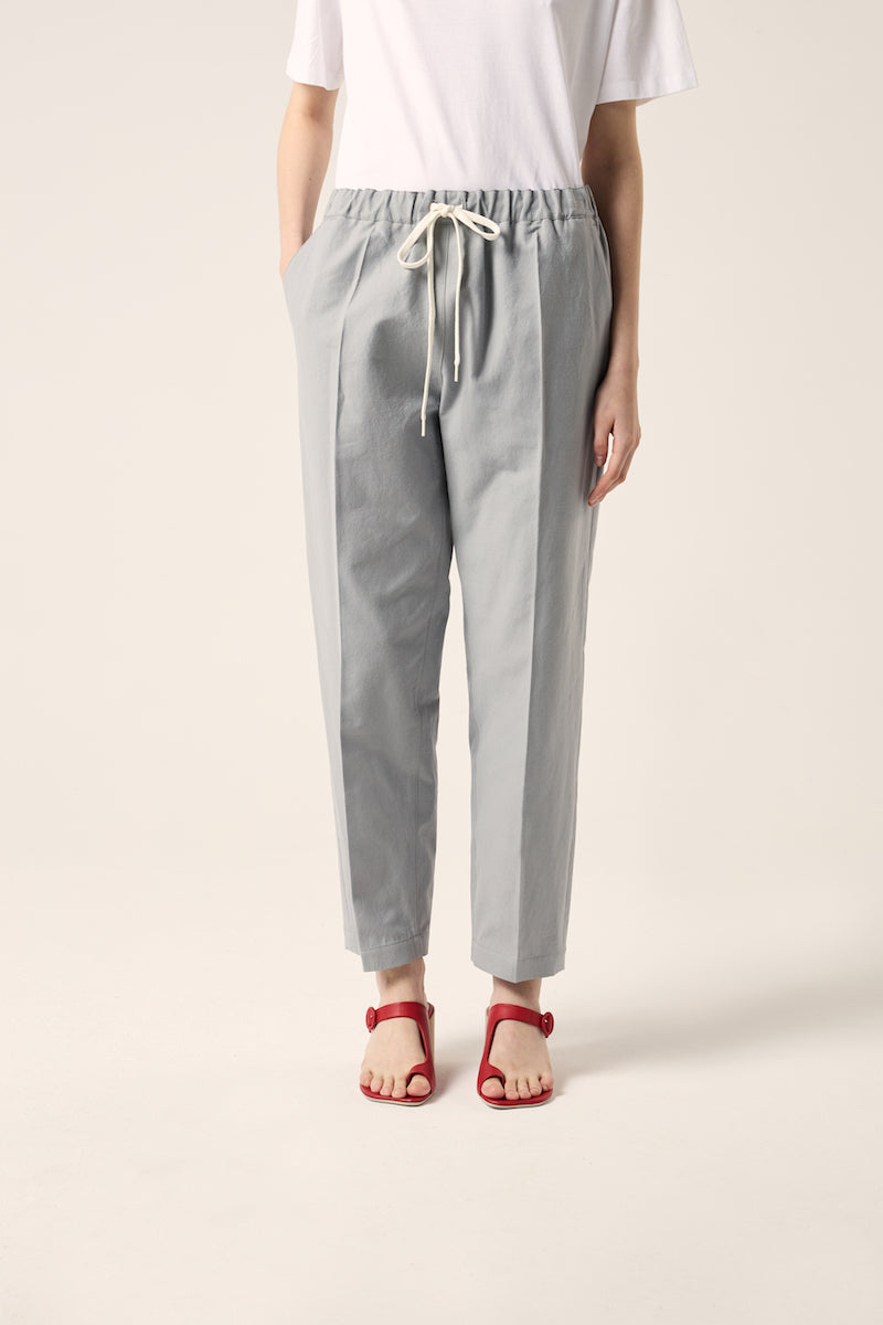 Drawstring cotton trousers-Grey MM6 MAISON MARGIELA