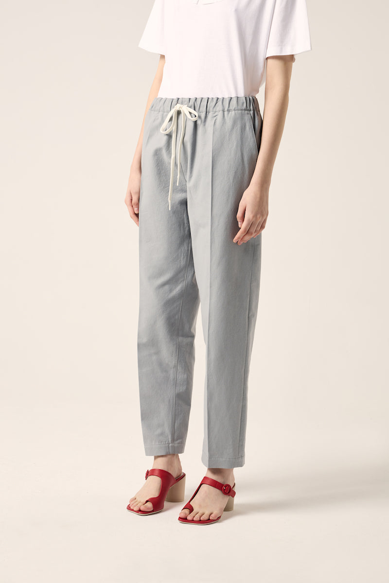 Drawstring cotton trousers-Grey MM6 MAISON MARGIELA