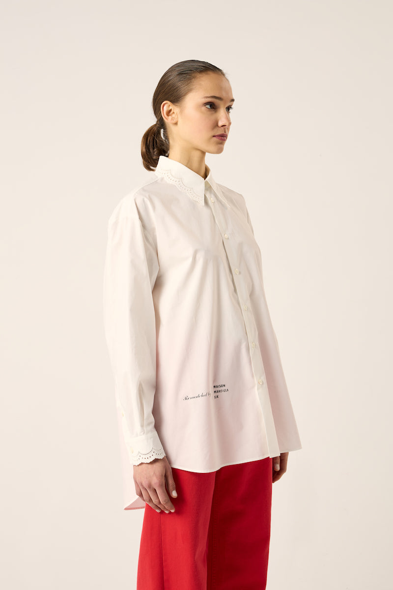 Scalloped detail shirt-Off white MM6 MAISON MARGIELA