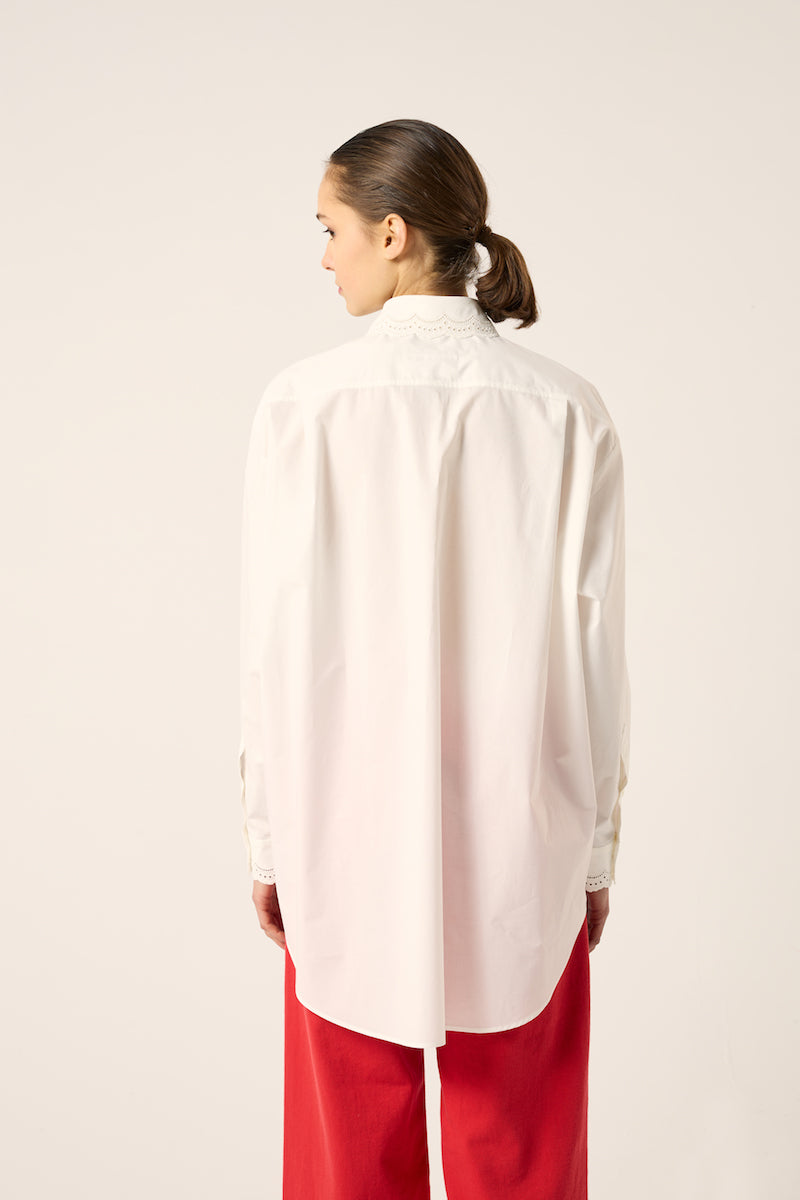 Scalloped detail shirt-Off white MM6 MAISON MARGIELA