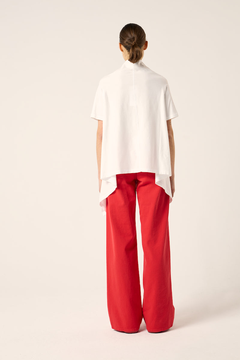 Draped cotton top-White MM6 MAISON MARGIELA