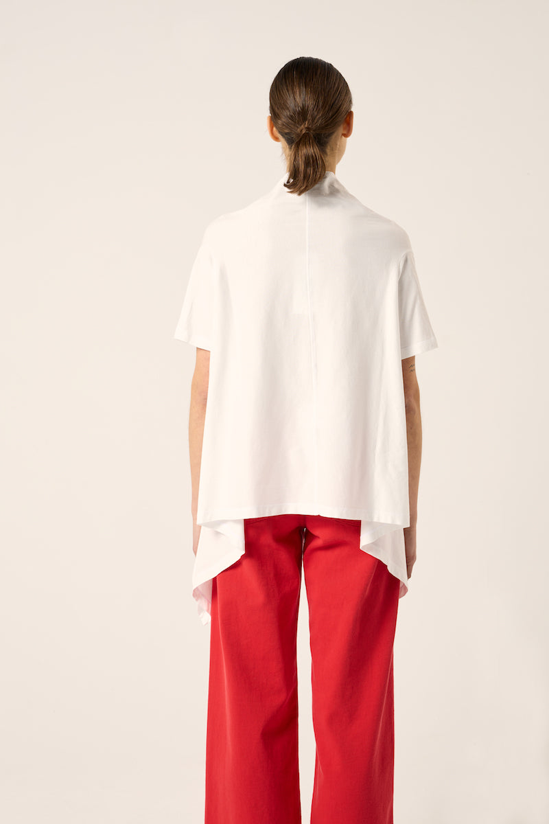 Draped cotton top-White MM6 MAISON MARGIELA