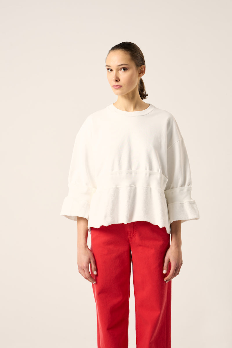 Cropped sweatshirt-White MM6 MAISON MARGIELA