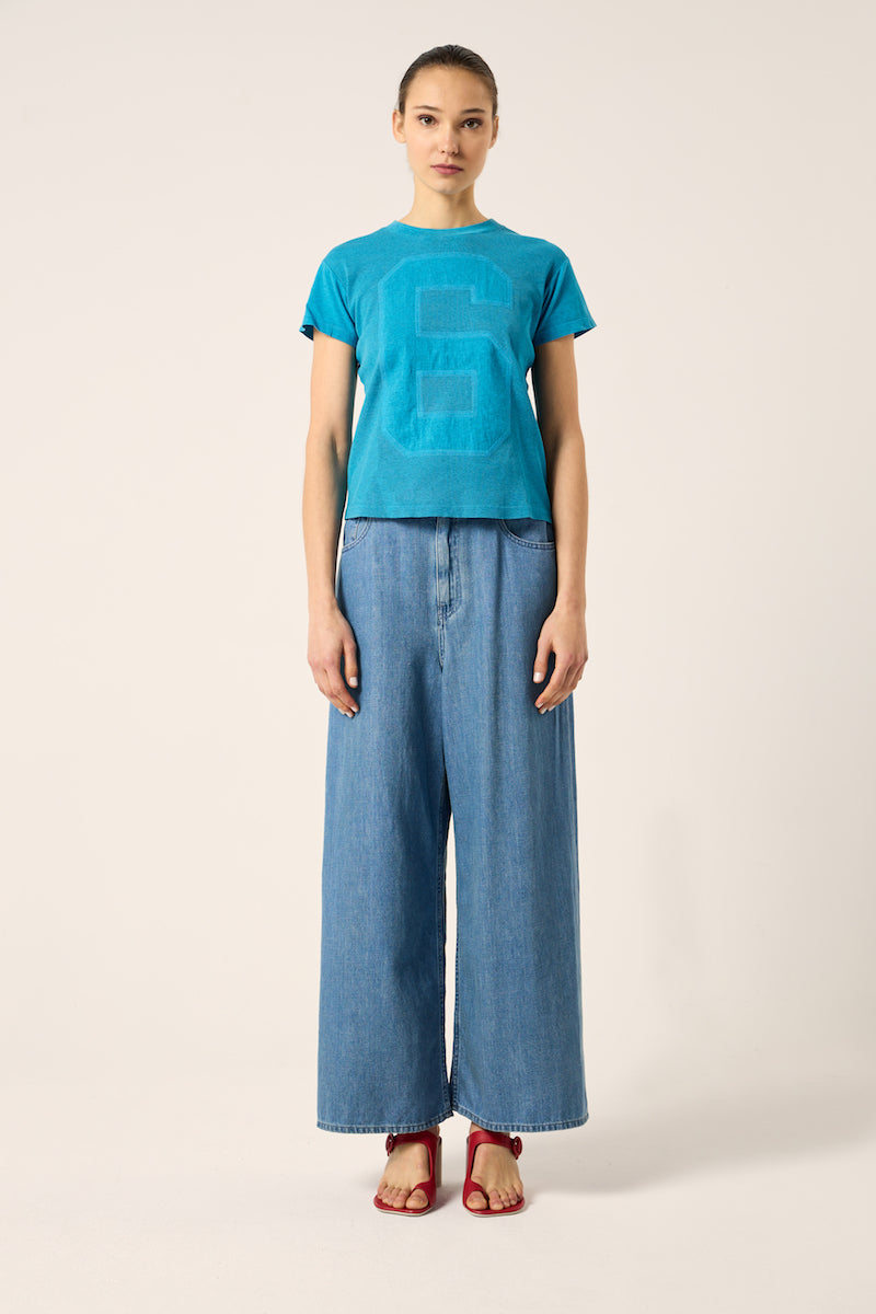 Logo print T-shirt-Blue MM6 MAISON MARGIELA