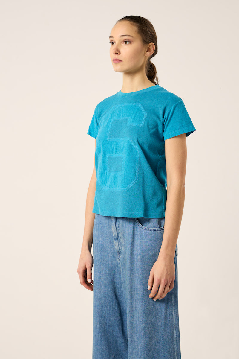 Logo print T-shirt-Blue MM6 MAISON MARGIELA