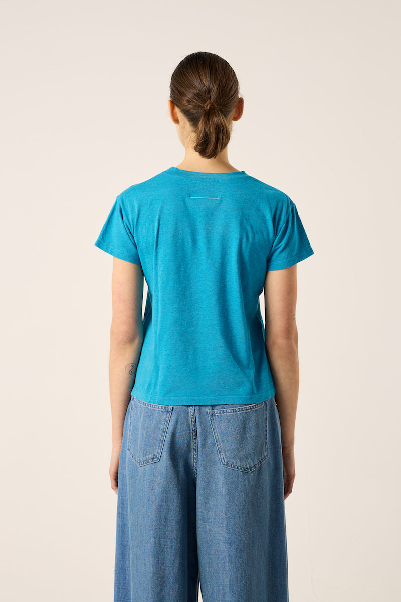 Logo print T-shirt-Blue MM6 MAISON MARGIELA