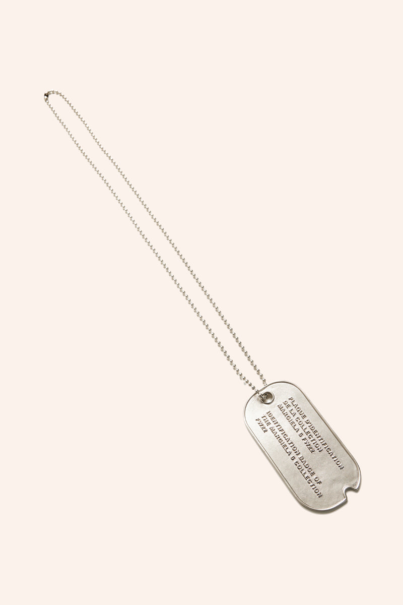 Logo-plaque pendant necklace-Silver MM6 MAISON MARGIELA