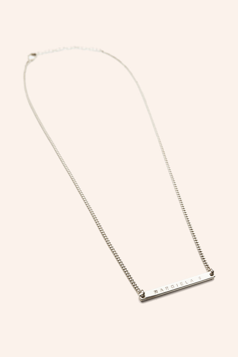 Logo plaque necklace-Silver MM6 MAISON MARGIELA