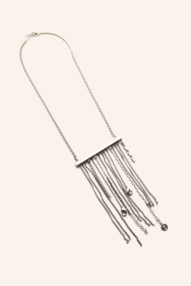 Fringe chain-detail necklace-Silver MM6 MAISON MARGIELA