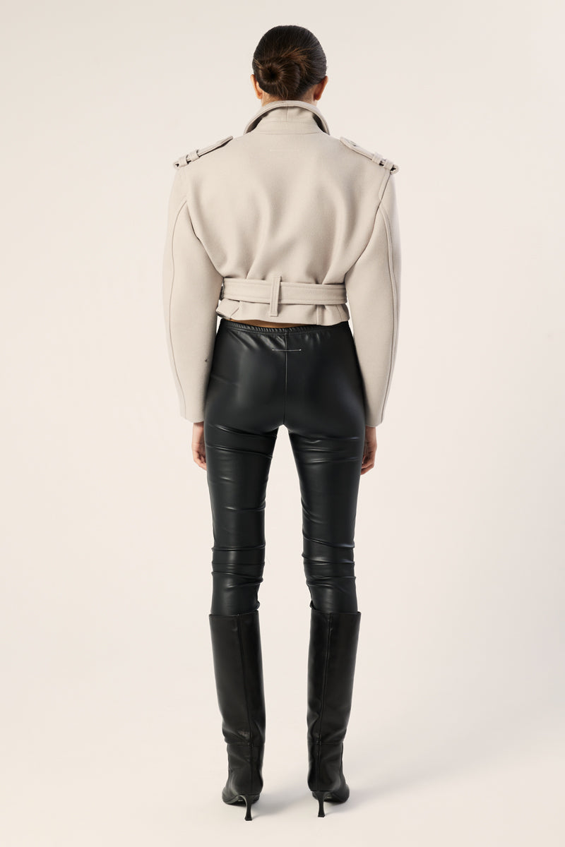 Cropped biker jacket-Grey MM6 MAISON MARGIELA - Studio Avra