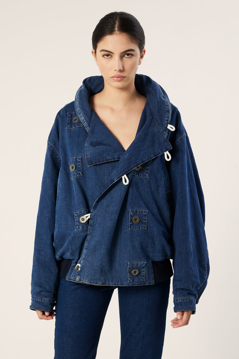 Frayed edges denim pants-Blue MM6 MAISON MARGIELA
