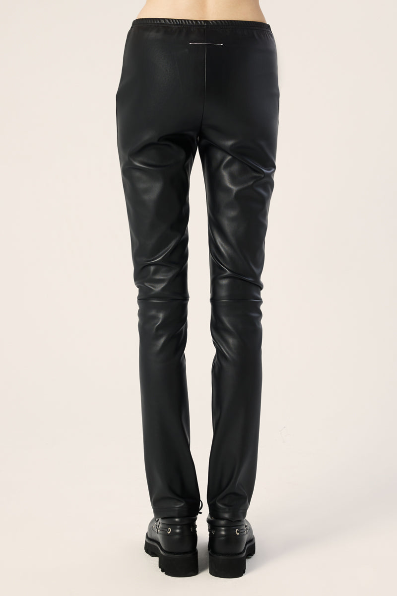 Faux leather leggings-Black MM6 MAISON MARGIELA