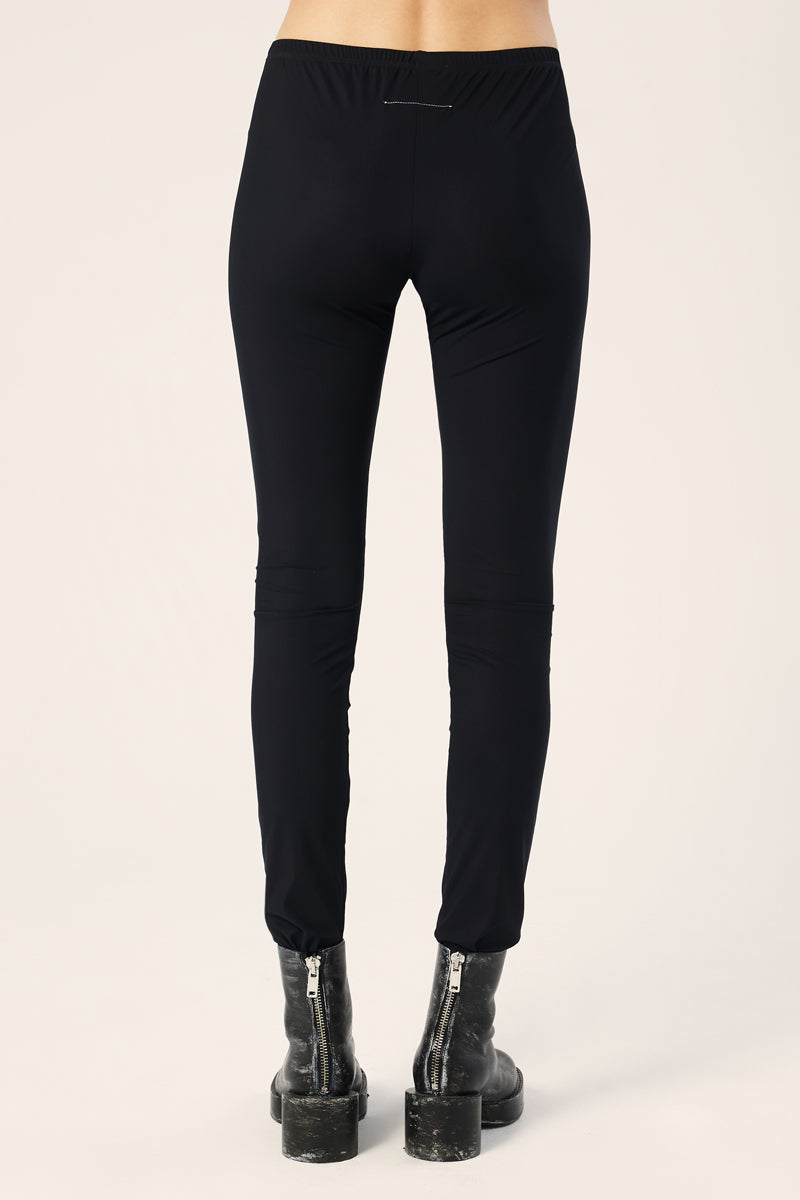 Logo print high-waist leggings-Black MM6 MAISON MARGIELA