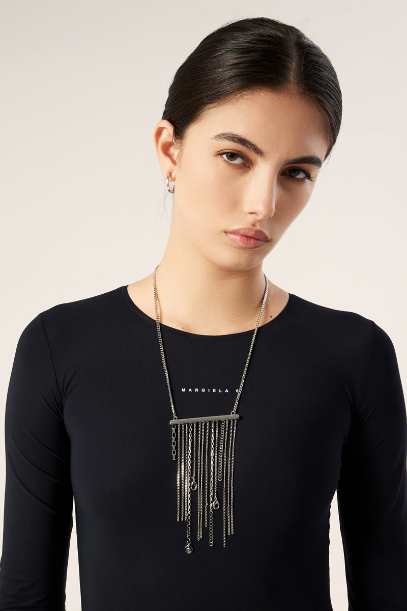 Fringe chain-detail necklace-Silver MM6 MAISON MARGIELA