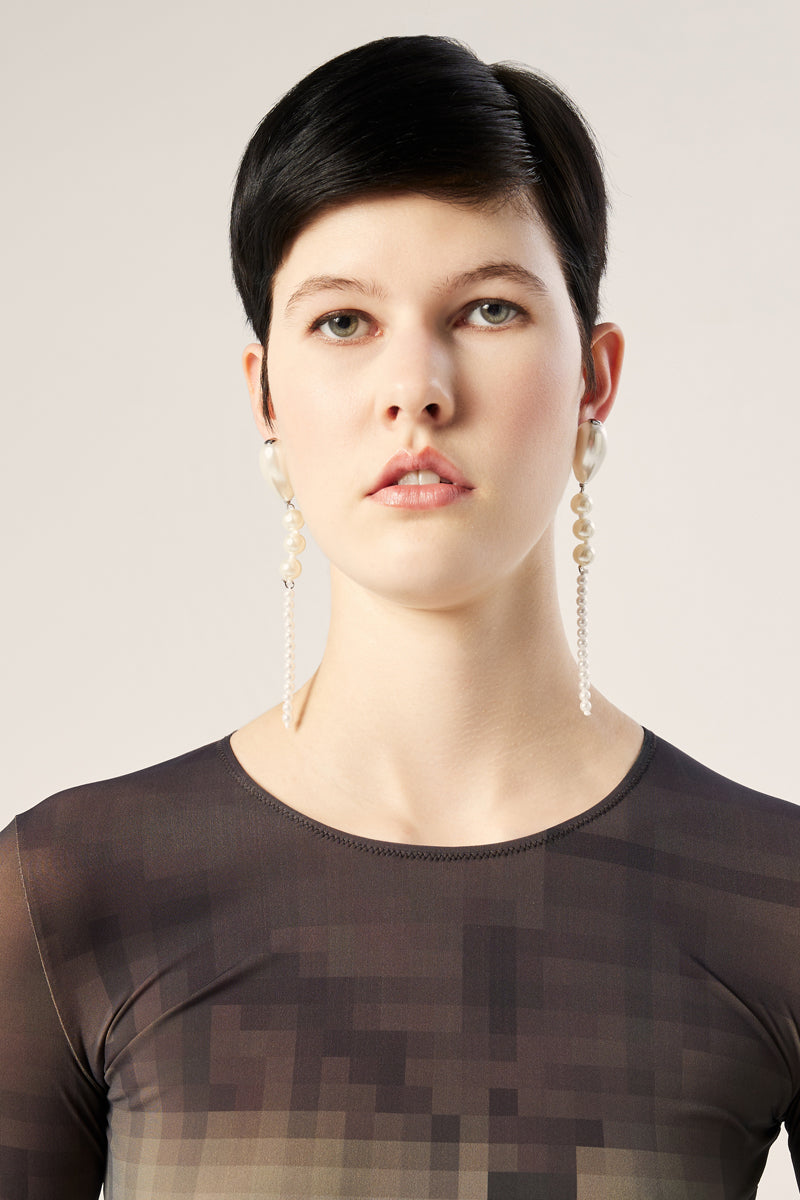 Long pearl earrings-White MM6 MAISON MARGIELA
